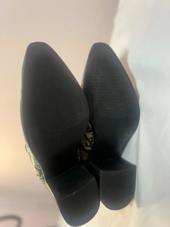 JustFab Snake-Print Chelsea Booties - Black & White - Picture 11 of 12